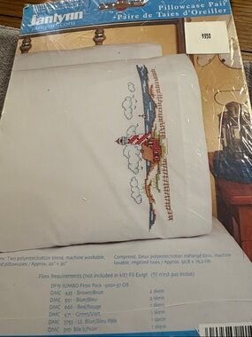 Janlynn Lighthouse Pillowcase Pair cross stitch kit